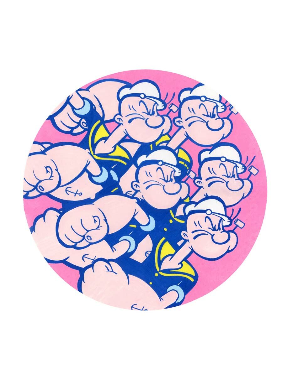 Popeye, Acrylbild auf Karton